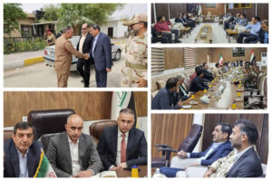 نشست مشترک فرماندار شهرستان مهران با فرماندار بدره عراق در پایانه مرزی زرباطیه برگزار شد