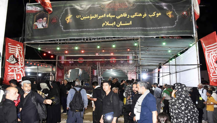 روایت فرهنگ و ایثار در مرز مهران؛ خیمه فرهنگی سپاه امیرالمؤمنین(ع) میزبان زائران اربعین + فیلم